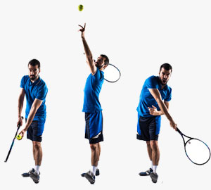 3 images of tennis player playing